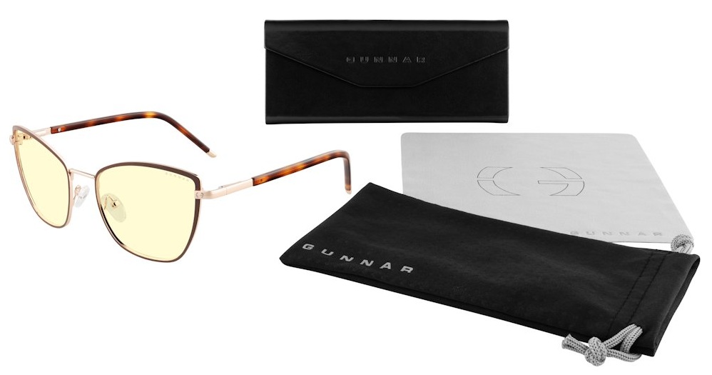 obrázek PC brýle GUNNAR ERIKA COFFEE/GOLD kompletní balení