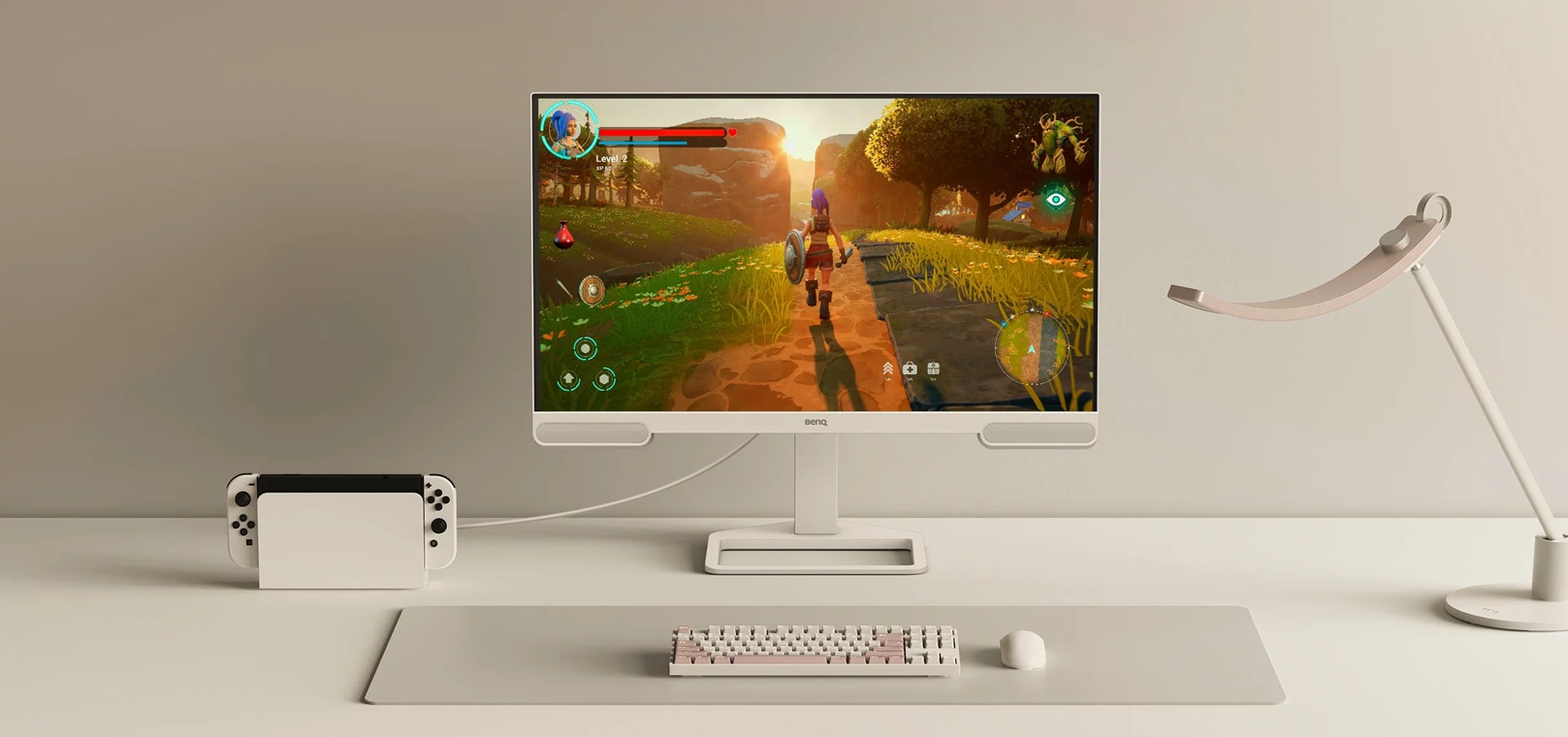 obrázek monitor BenQ EW2790U připojený k Nintendo Switch