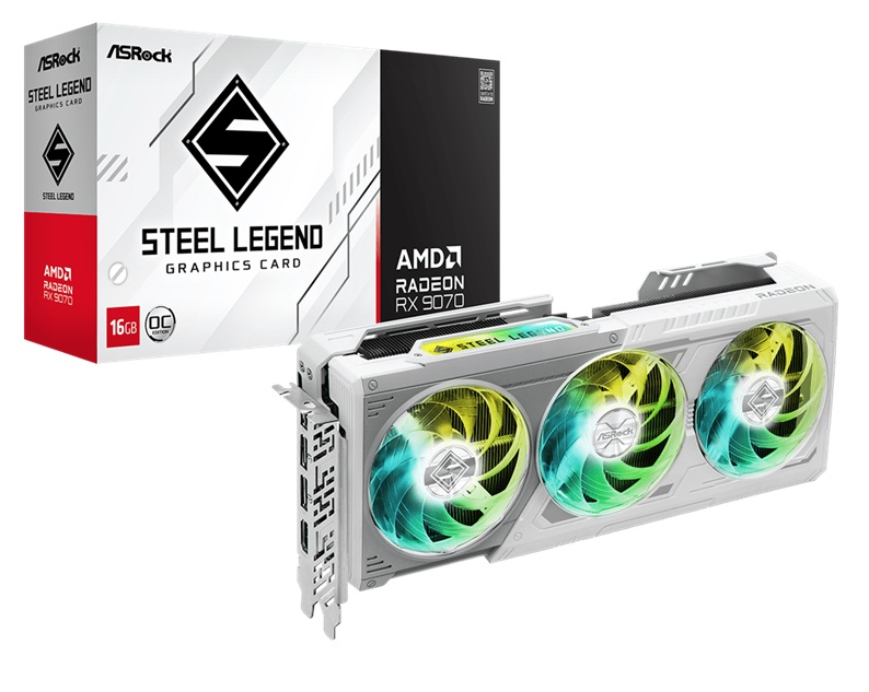 obrázek ASRock Radeon RX 9070 Steel Legend OC