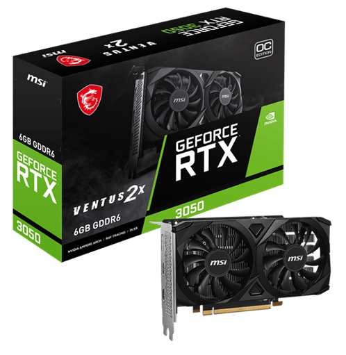 obrázek grafická karta MSI GeForce RTX 3050 VENTUS 2X E 6G OC