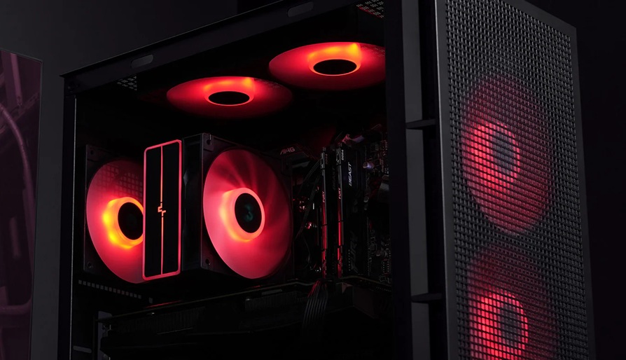 obrázek chladič DEEPCOOL AG400 ARGB V2 v PC skříni
