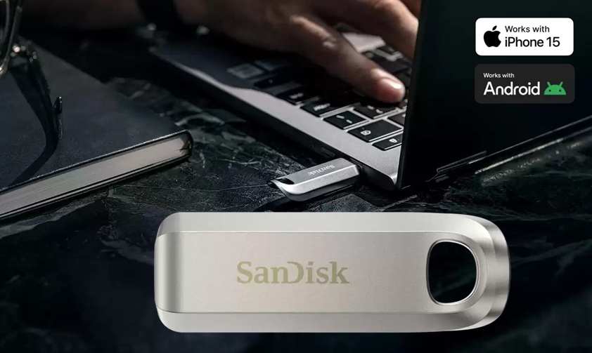 obrázek flashdisk SanDisk Ultra Luxe USB-C kompatibilita s Android a iPhone 15