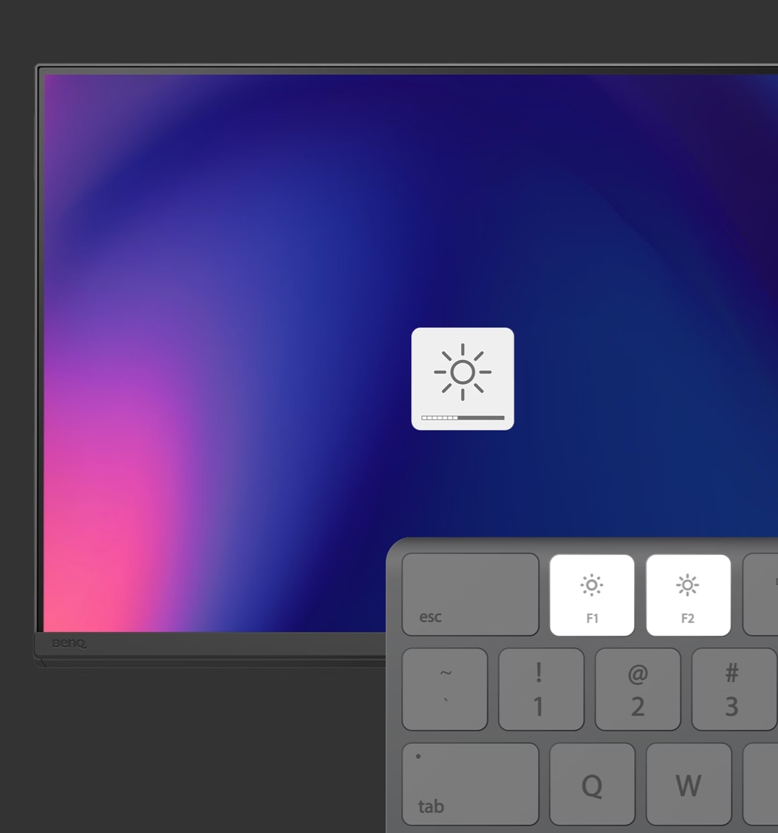 obrázek ovládání jasu na Apple Macbook