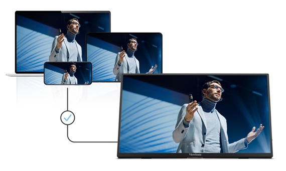 ViewSonic VA1650 připojení mobilu, tabletu a notebooku