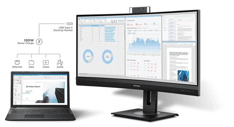 monitor ViewSonic VG3457CV s USB-C konektorem