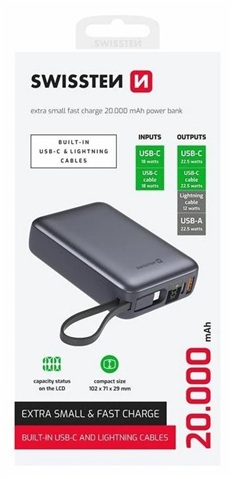 obrázek SWISSTEN powerbanka 20000mAh