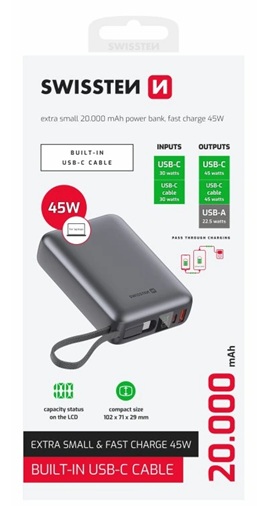 obrázek SWISSTEN powerbanka 20000mAh 45W