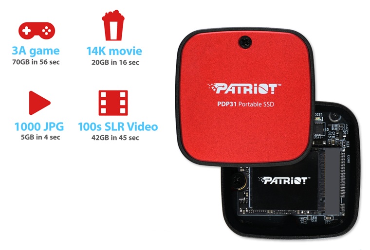 obrázek externí SSD Patriot PDP31 doba přenosu médií