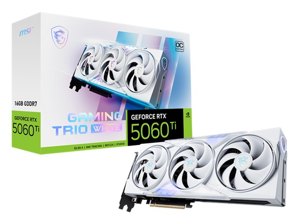 obrázek MSI GeForce RTX 5060 Ti 16G GAMING TRIO OC WHITE