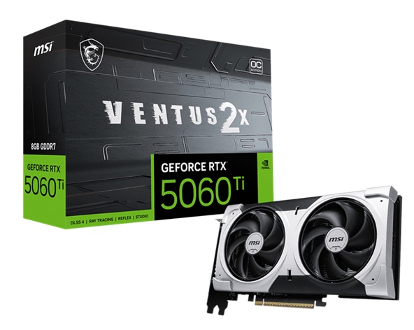 obrázek grafická karta MSI GeForce RTX 5060 Ti 8G VENTUS 2X OC PLUS