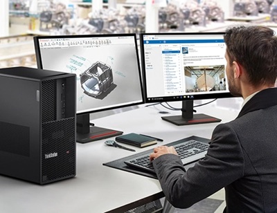 PC Lenovo ThinkStation P3 Tower na stole