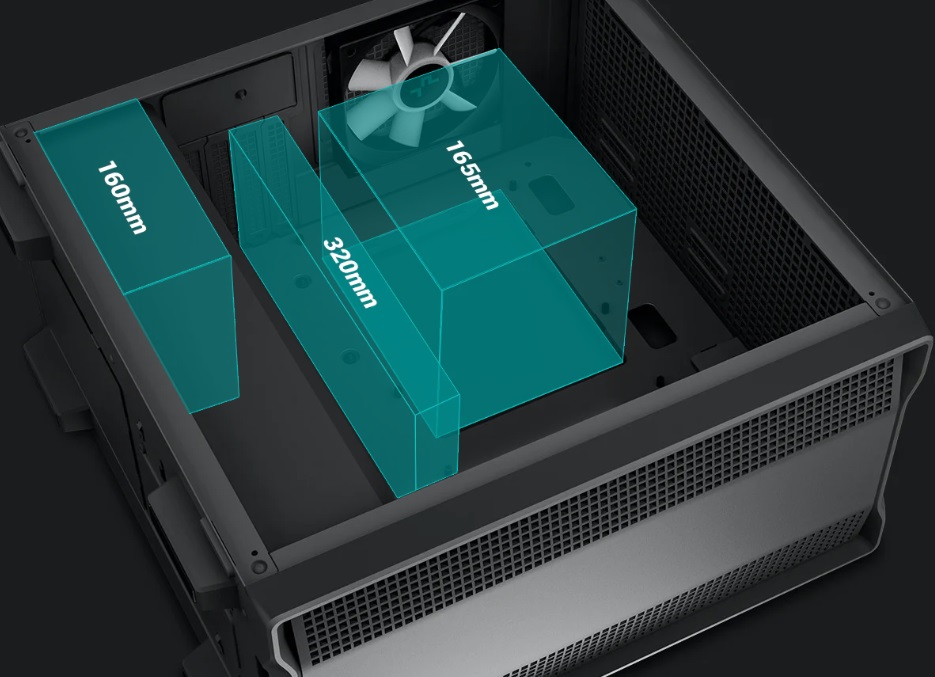 obrázek vnitřní prostor skříně DEEPCOOL CC360 ARGB