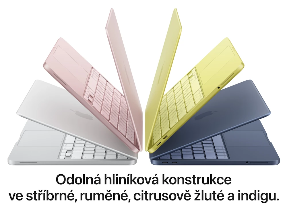 Odolná hliníková konstrukce ve stříbrné, ruměné, citrusově žluté a indigu.