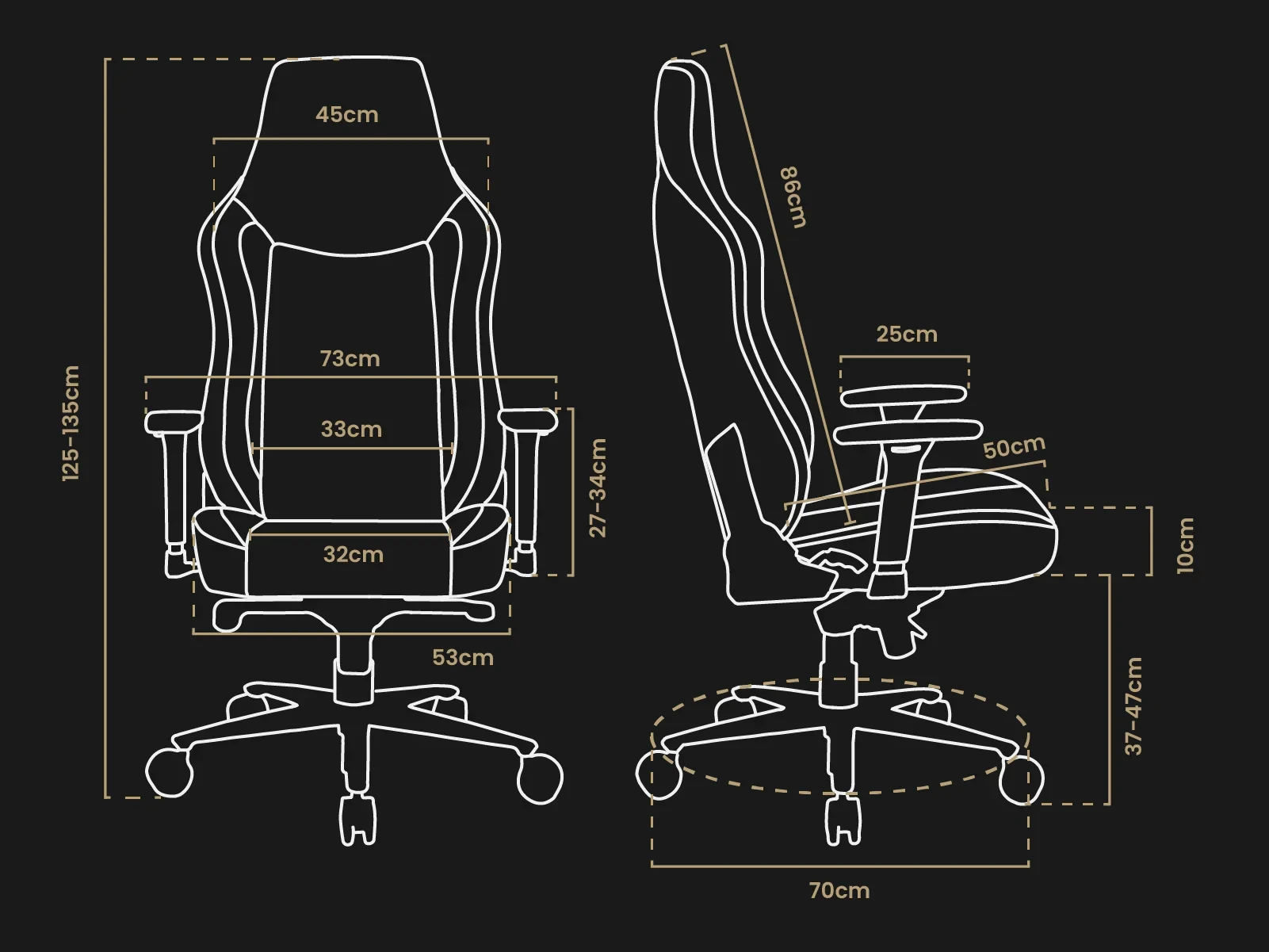Arozzi VERNAZZA Sabaton Legends rozměry