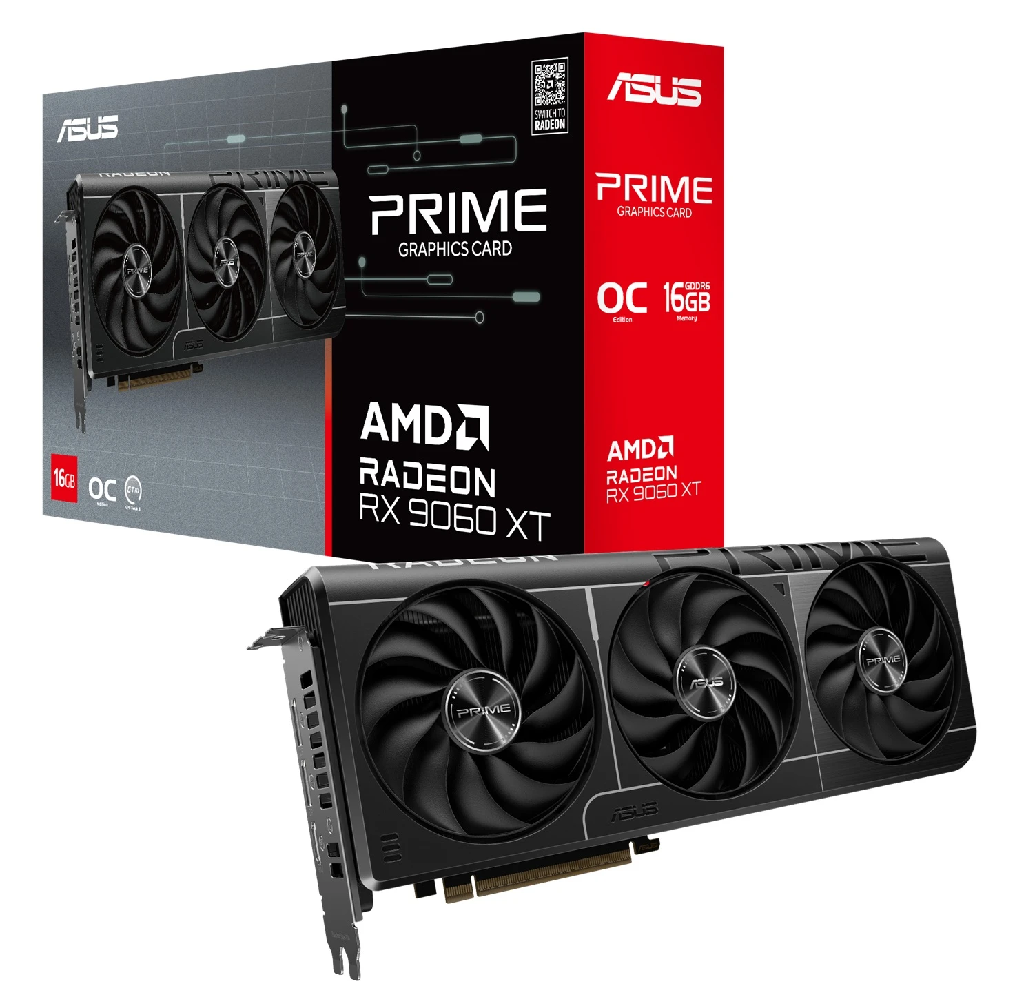 grafická karta ASUS PRIME Radeon RX 9060 XT 16 GB GDDR6 OC