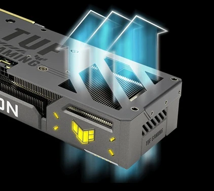 grafická karta ASUS TUF GAMING Radeon RX 9060 XT OC odvětrávací deska