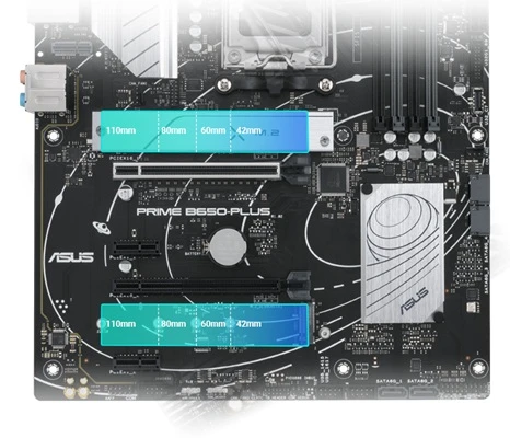 základní deska ASUS PRIME B650-PLUS-CSM detail sloty