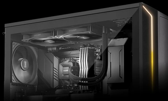 vodní CPU chladič Be quiet! Pure Loop 3 280 mm v PC skříni