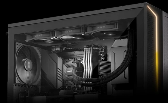 vodní CPU chladič Be quiet! Pure Loop 3 360 mm v PC skříni