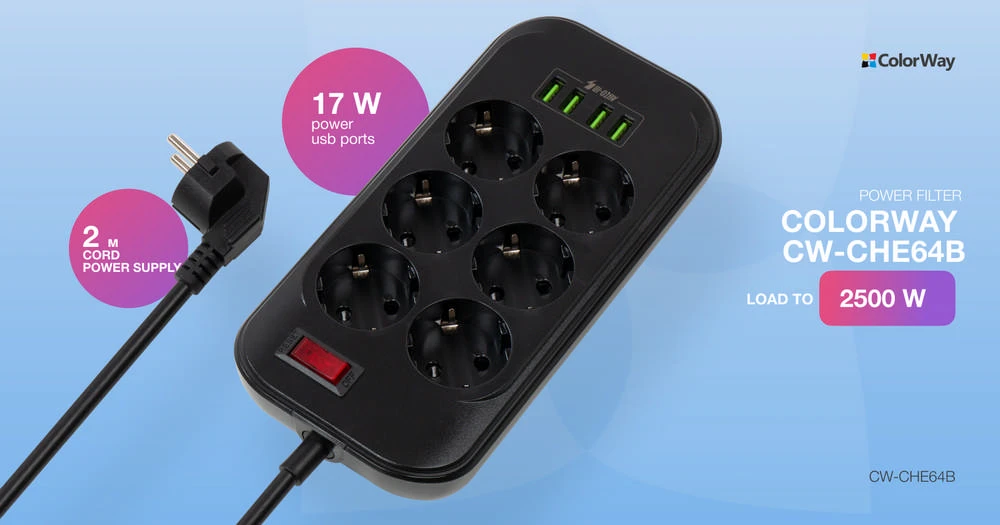Napájecí lišta s nabíjecími porty USB