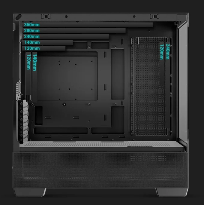 PC skříň DEEPCOOL CG380 3F boční prostor