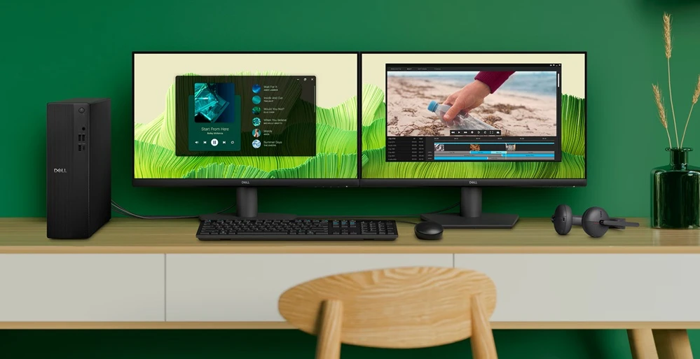 desktop Dell Slim ECS1250 na pracovním stole