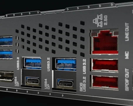 GIGABYTE X870 AORUS ELITE WIFI7 detail konektory