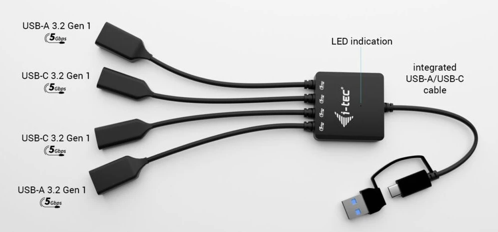 I-TEC USB-C/USB-A Cable HUB 4port