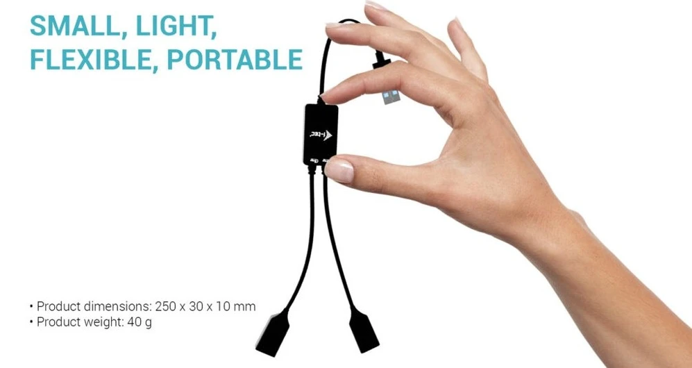 I-TEC USB-A Cable HUB 2port