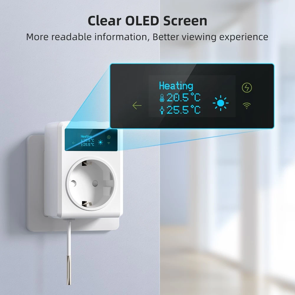 IMMAX NEO SMART chytrá zásuvka bez kolíku s teploměrem (typ F) Wi-Fi