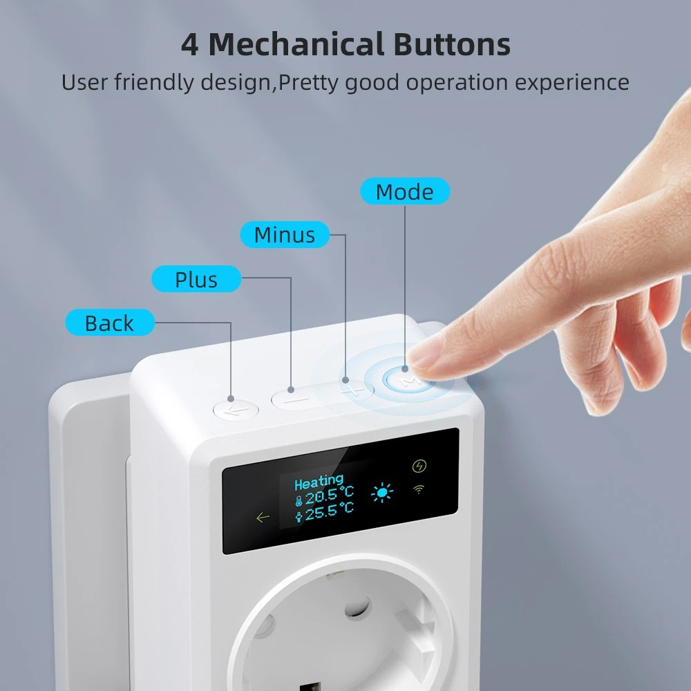 IMMAX NEO SMART chytrá zásuvka bez kolíku s teploměrem (typ F) Wi-Fi