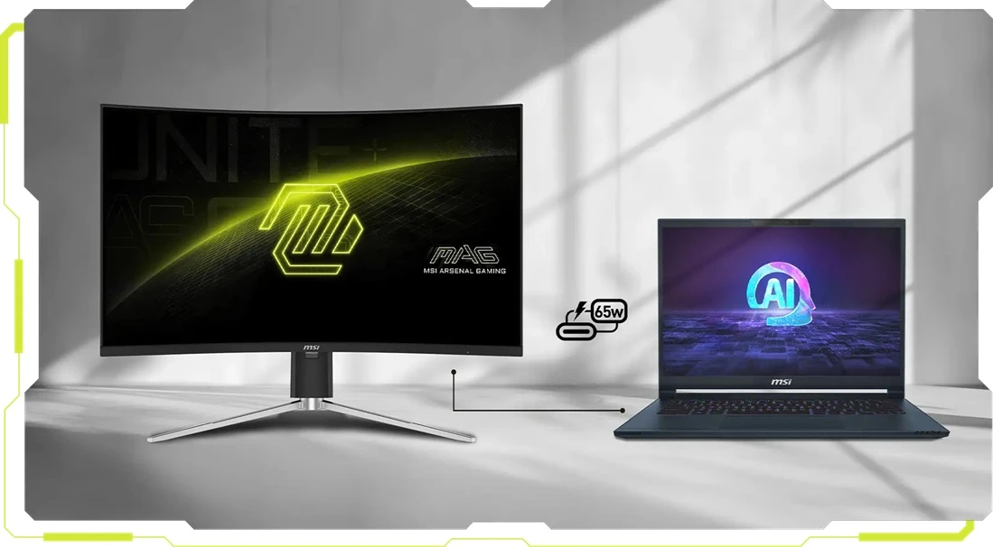 MSI MAG 325CQRF QD E2 napájení USB-C