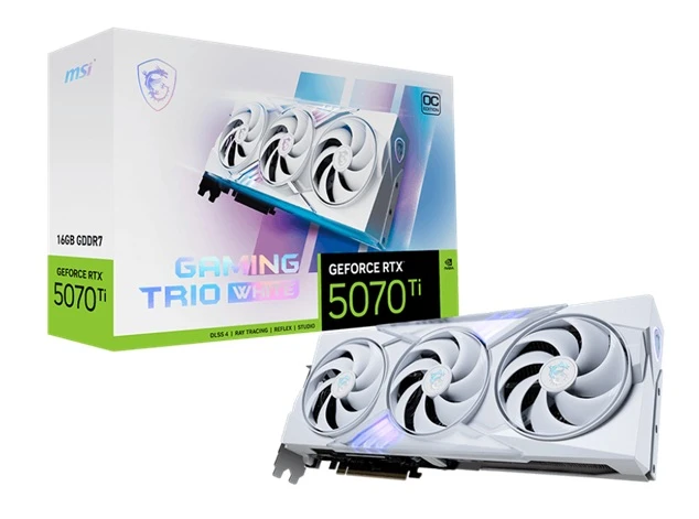 grafická karta MSI GeForce RTX 5070 Ti 16G GAMING TRIO OC WHITE