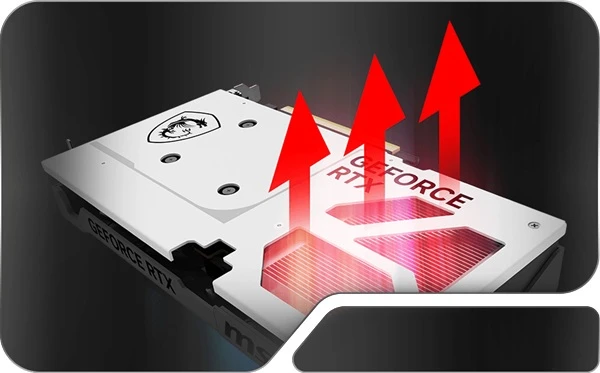 MSI GeForce RTX 5060 Ti 16G VENTUS 2X OC WHITE PLUS zadní deska