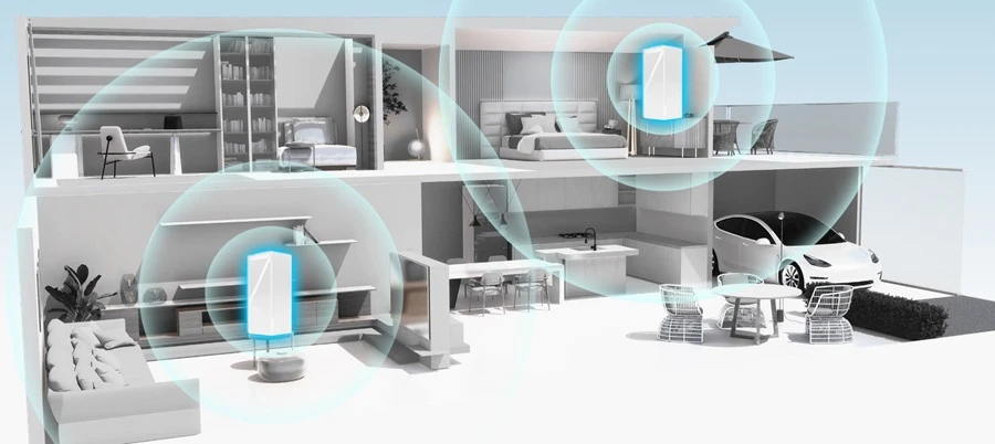 mesh systém MSI Roamii BE Pro pokrytí interiéru