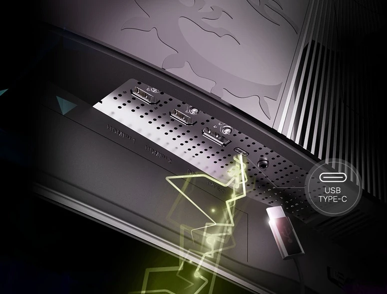 MSI MAG 321CUP QD-OLED konektory