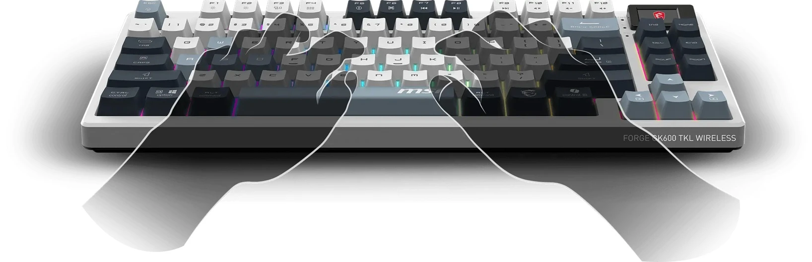 klávesnice MSI FORGE GK600 TKL WIRELESS