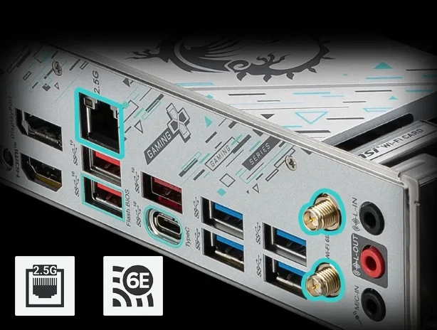 MSI B650M GAMING PLUS WIFI detail konektory