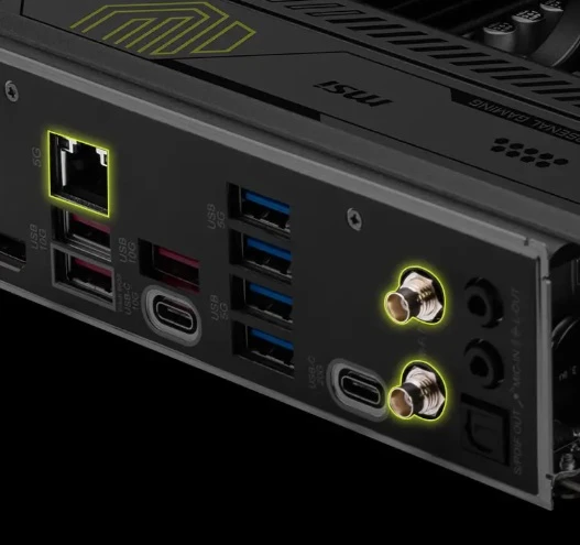 základní deska MSI MAG B850M MORTAR WIFI detail konektory