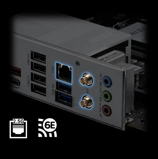 MSI PRO B840M-P WIFI6E konektivita detail
