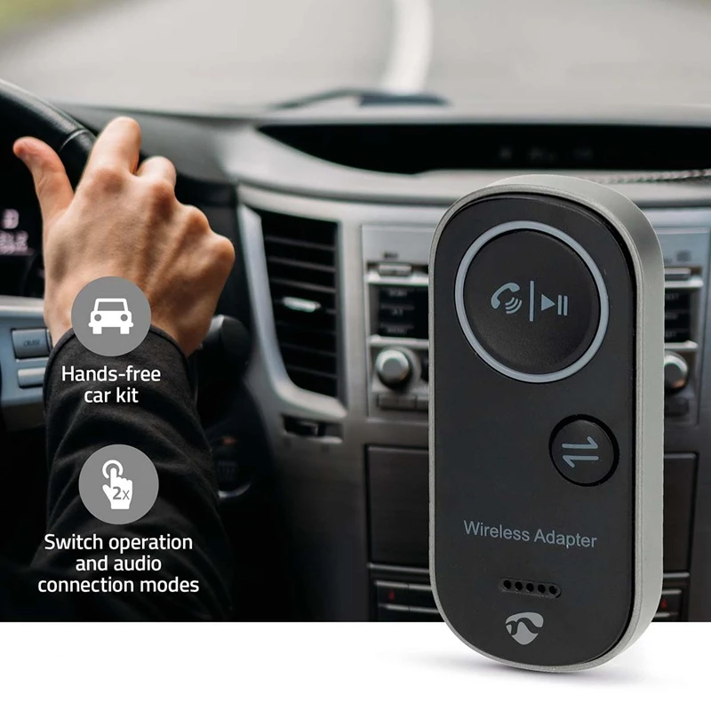 audio adaptér 2v1 Nedis BTTC2500BK režim handsfree v autě