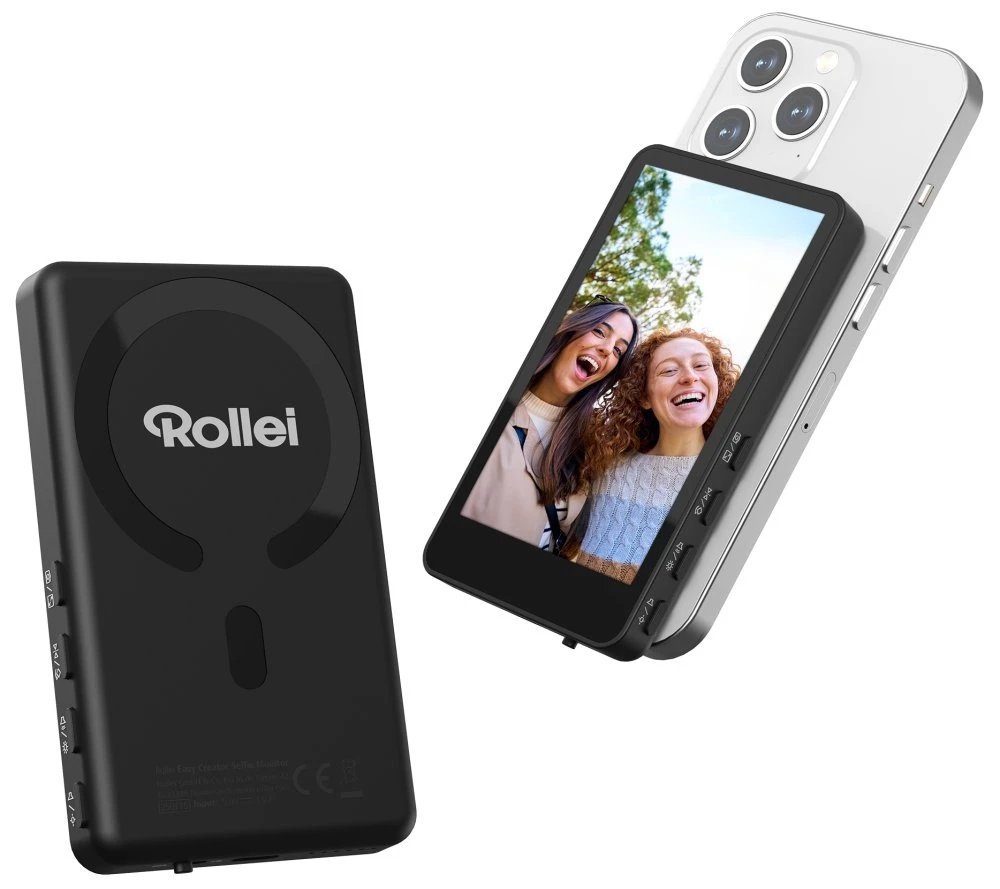 Rollei Easy Creator Selfie Monitor upevněný na telefonu