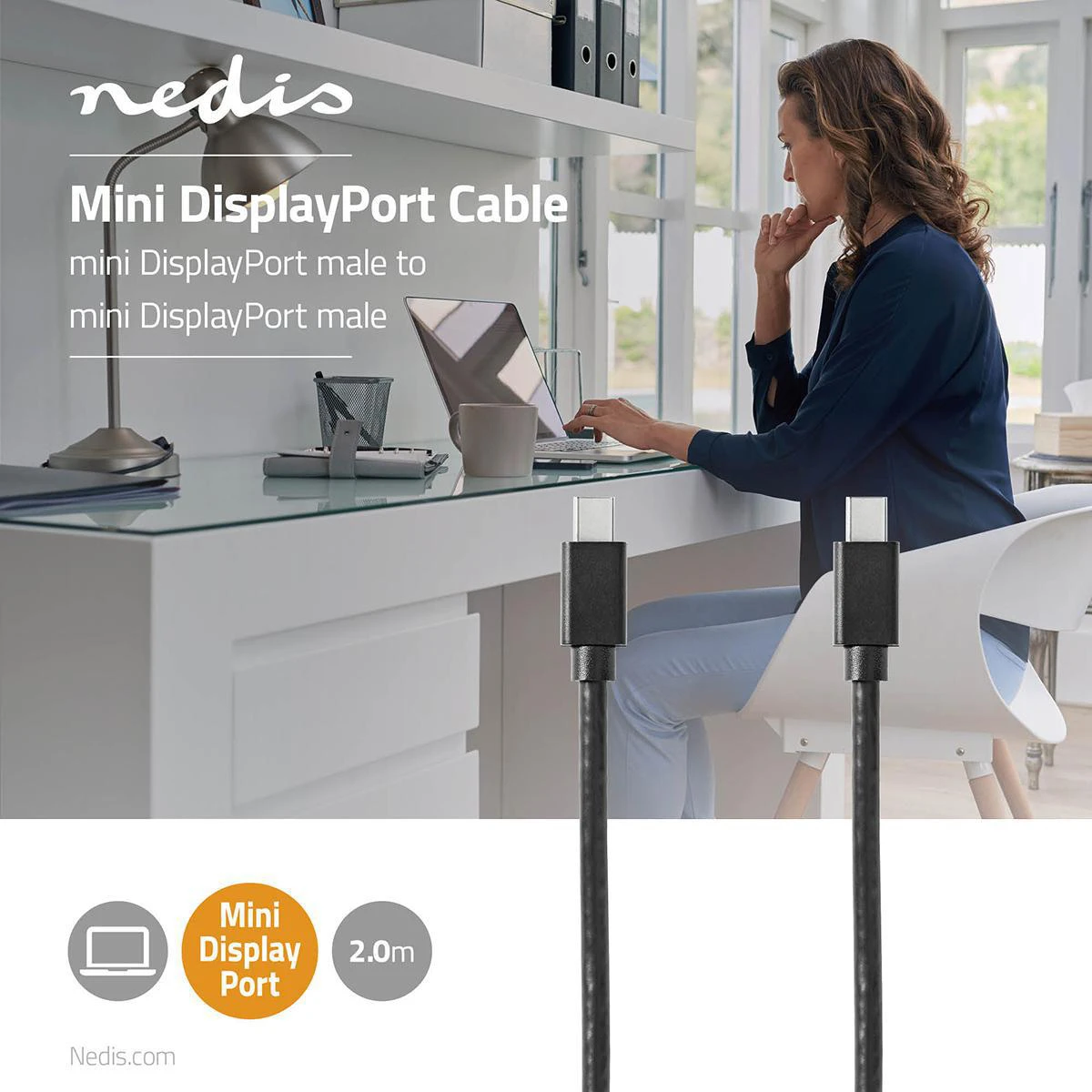 Nedis mini DisplayPort 1.4 2 m