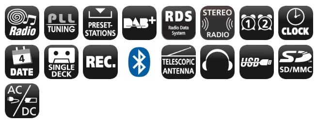 rádio Soundmaster SRR80TI přehled funkcí