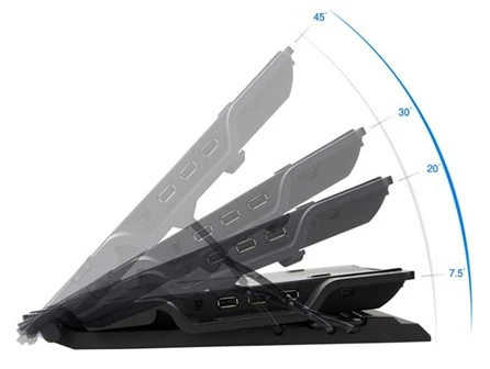 chladicí podložka ZALMAN ZM-NS2000 nastavení úhlu