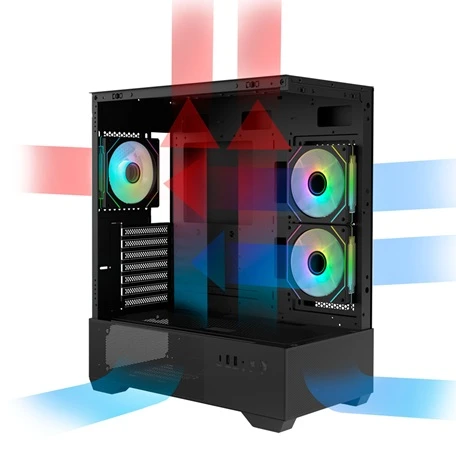 PC skříň ZALMAN Chronix proudění vzduchu