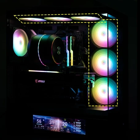 skříň ZALMAN P40 DS ARGB ventilátory