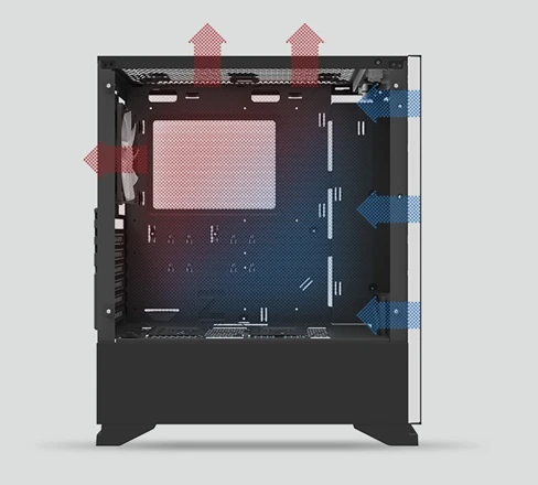 PC skříň ZALMAN S5 proudění vzduchu