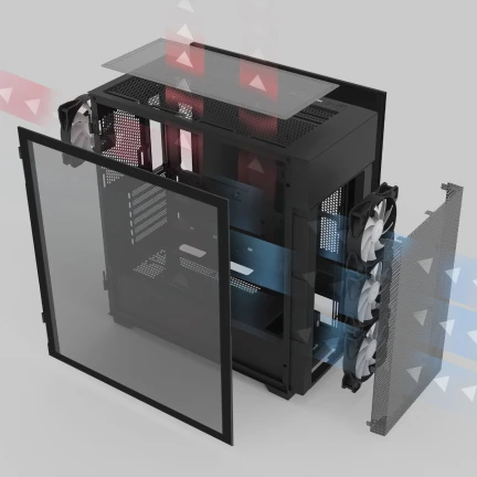 PC skříň ZALMAN S5 Neo proudění vzduchu