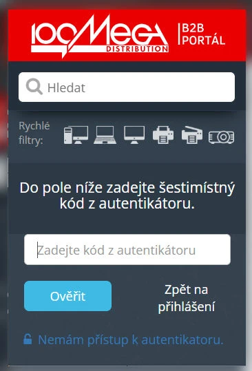 přihlášení s autentikátorem
